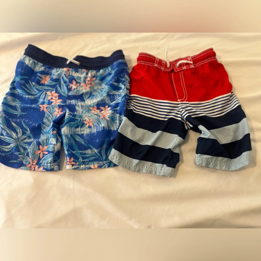 Carter’s Boys Swim Trunks Lot Size 6 Tropical Stripe Swim Shorts